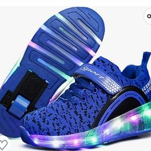 LIGHTING up shoes with wheels